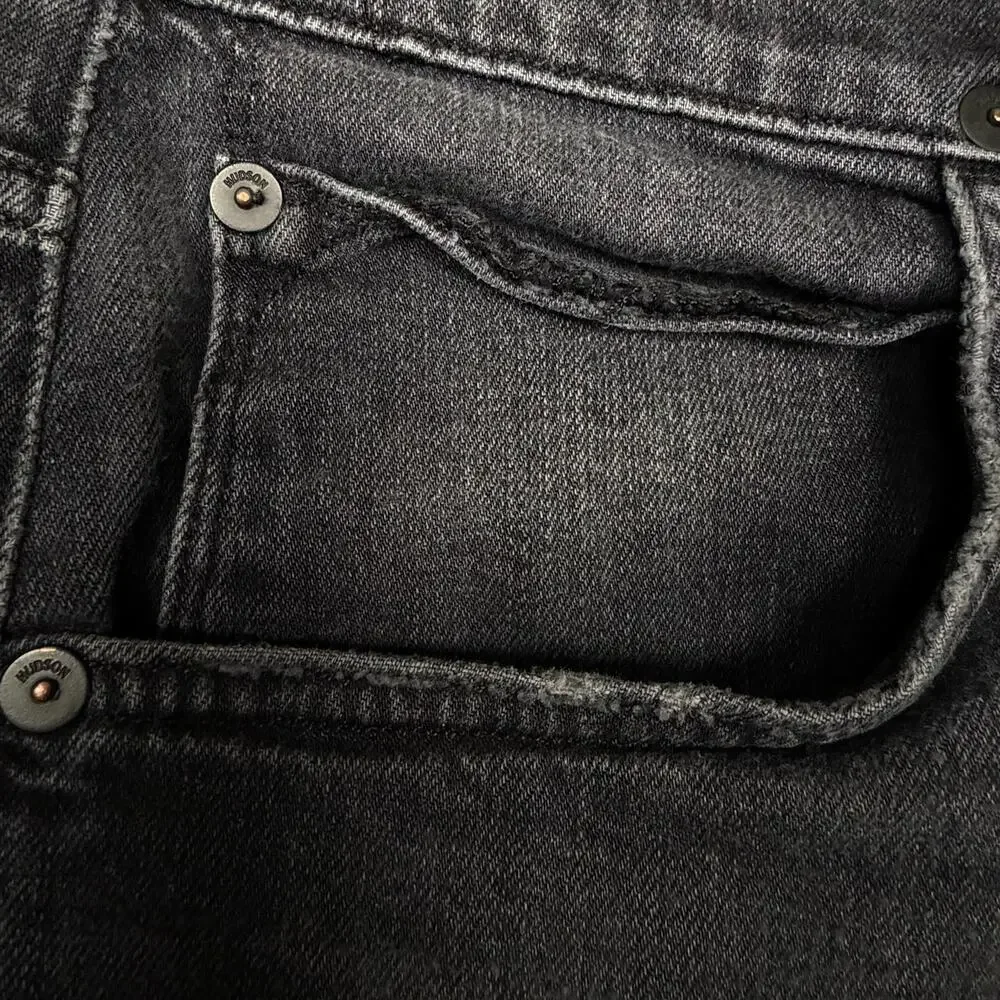 Hudson Jeans Men's 32x33 Blake Slim Straight Leg Black Distressed Denim EUC
